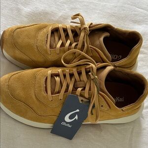 OluKai Men's Mustard Suede Sneakers
